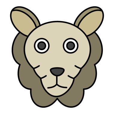 Sevimli çizgi film Lamb Face.vektör illüstrasyonu