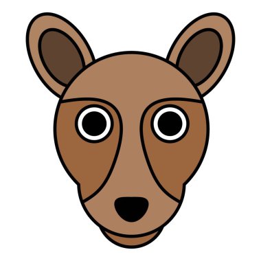 Tatlı çizgi film Kanguru Face.vektör illüstrasyonu