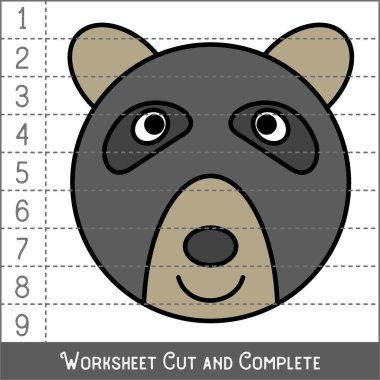 Çalışma çizelgesi. Çocuklar ve çocuklar için oyun. Matematik bulmacaları. Kesildi ve tamamlandı. Matematik öğreniyorum. Ayı Surat.