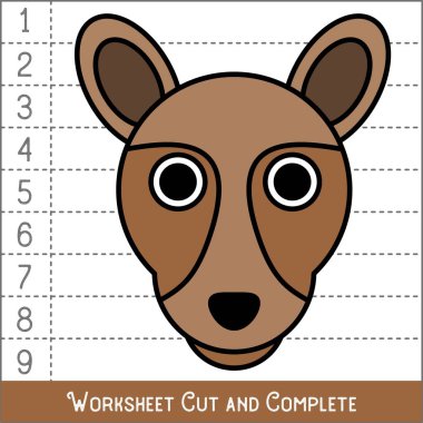 Çalışma çizelgesi. Çocuklar ve çocuklar için oyun. Matematik bulmacaları. Kesildi ve tamamlandı. Matematik öğreniyorum. Kanguru Surat.