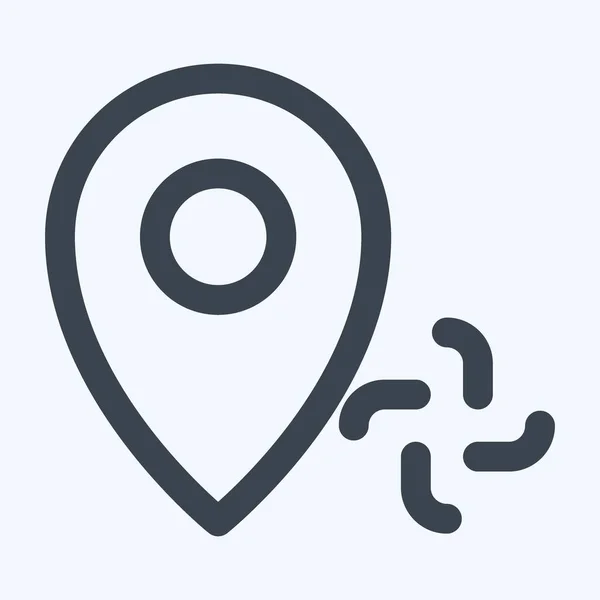 Icon Gps Add Line Cut Style Einfache Illustration Editierbarer Strich — Stockvektor