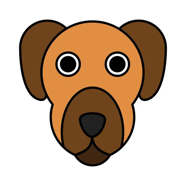 Cute Cartoon Dog Face Vector Illustration — Stock Vector