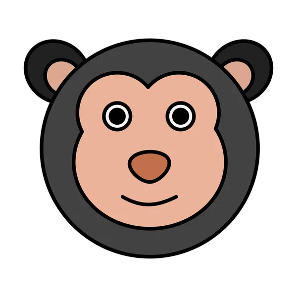 Cute Cartoon Monkey Face Vector Illustration — стоковий вектор