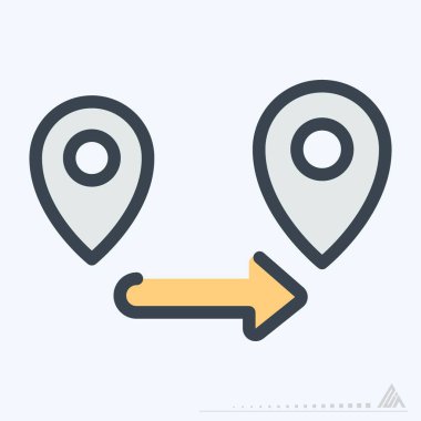 Simge Oluştur Yolu - Renk Çizgisi Kesme Biçimi - Basit illüstrasyon, Düzenlenebilir vuruş, Tasarım şablonu vektörü, baskılar, posterler, reklamlar, duyurular, bilgi grafikleri, vs..