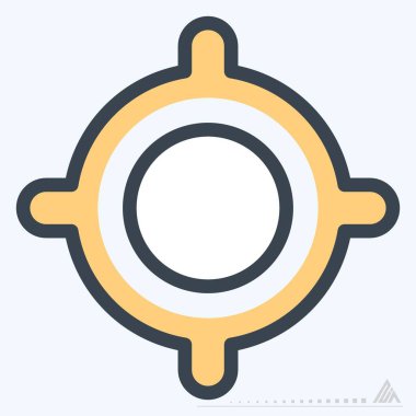 Simge Bulma - Renk Çizgisi Kesimi Biçimi - Basit illüstrasyon, Düzenlenebilir vuruş, Tasarım şablonu vektörü, baskılar, posterler, reklamlar, duyurular, bilgi grafikleri vs..