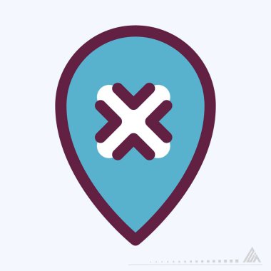 Simge Gps Sil - Renk Çizgisi Kesme Biçimi - Basit illüstrasyon, Düzenlenebilir vuruş, Tasarım şablonu vektörü, baskılar, posterler, reklamlar, duyurular, bilgi grafikleri, vs..