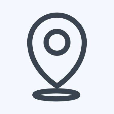 Simge Pin Noktası 2 - Satır Biçimi - Basit illüstrasyon, Düzenlenebilir vuruş, Tasarım şablonu vektörü, baskılar, posterler, reklamlar, duyurular, bilgi grafikleri vs..