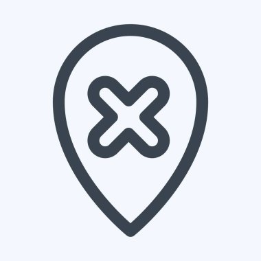 Simge Gps Sil - Satır Sil - Basit illüstrasyon, Düzenlenebilir vuruş, Tasarım şablonu vektörü, baskılar, posterler, reklamlar, duyurular, bilgi grafikleri vs..