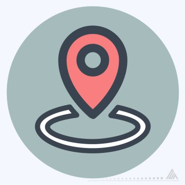 Simge Konumu - Renk Eşleştirme Biçimi - Basit illüstrasyon, Düzenlenebilir vuruş, Tasarım şablonu vektörü, baskılar, posterler, reklamlar, duyurular, bilgi grafikleri, vs..