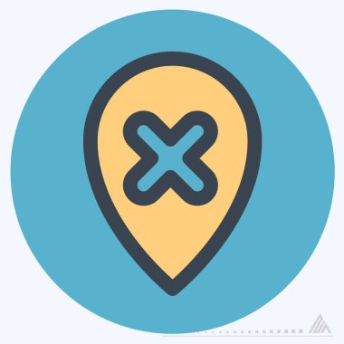 Simge Gps Sil - Renk Eşleştirme Biçimi - Basit illüstrasyon, Düzenlenebilir vuruş, Tasarım şablonu vektörü, baskılar, posterler, reklamlar, duyurular, bilgi grafikleri, vs..