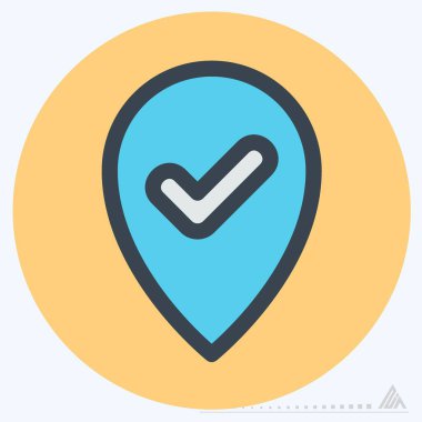 Simge GPS Denetimi - Renk Eşleştirme Biçimi - Basit illüstrasyon, Düzenlenebilir vuruş, Tasarım şablonu vektörü, baskılar, posterler, reklamlar, duyurular, bilgi grafikleri vs..