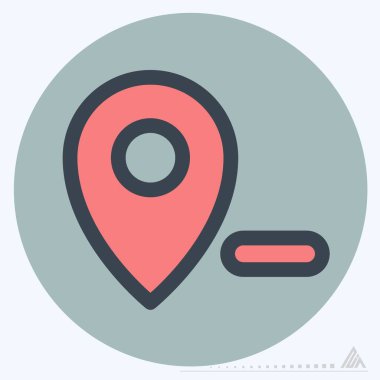 Simge Gps Kaldır - Renk Eşleştirme Biçimi - Basit illüstrasyon, Düzenlenebilir vuruş, Tasarım şablonu vektörü, baskılar, posterler, reklamlar, duyurular, bilgi grafikleri, vs..