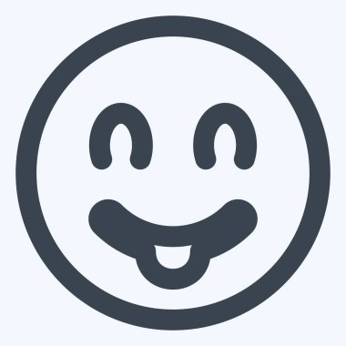 Simge Duygu Dili - Satır Kesimi Biçimi - Basit illüstrasyon, Düzenlenebilir vuruş, Tasarım şablonu vektörü, baskılar, posterler, reklamlar, duyurular, bilgi grafikleri, vs..