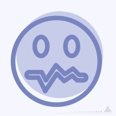 Simge Duygusallığı Endişesi - İki Ton Biçimi - Basit illüstrasyon, Düzenlenebilir vuruş, Tasarım şablonu vektörü, baskılar, posterler, reklamlar, duyurular, bilgi grafikleri, vs..