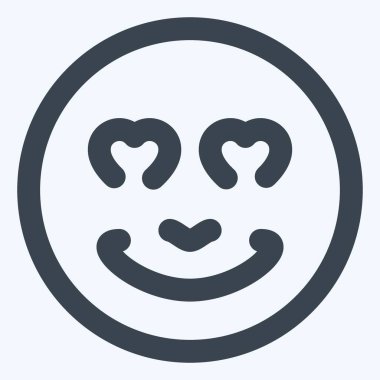 Simge Duygu Simgesi Sevgisi - Satır Kesimi Biçimi - Basit illüstrasyon, Düzenlenebilir vuruş, Tasarım şablonu vektörü, baskılar, posterler, reklamlar, duyurular, bilgi grafikleri vs..