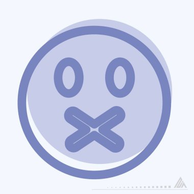 Simge Duygu Simgesi - İki Ton Biçimi - Basit illüstrasyon, Düzenlenebilir vuruş, Tasarım şablonu vektörü, baskılar, posterler, reklamlar, duyurular, bilgi grafikleri, vs..