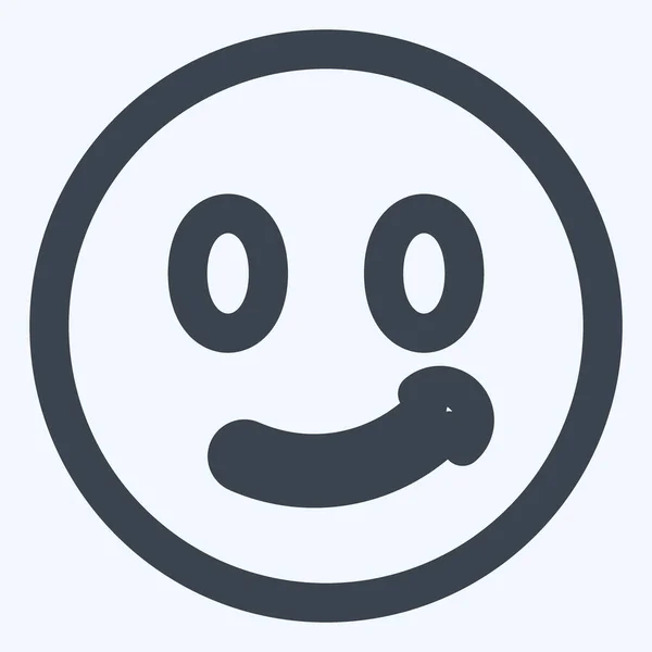 Icon Emoticon Smile Line Cut Style Простая Иллюстрация Редактируемый Штрих — стоковый вектор