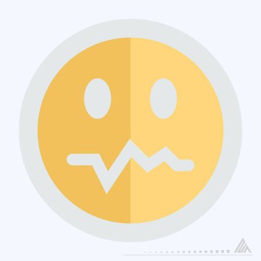 Simge Duygusallığı Endişesi - Düz Biçim - Basit illüstrasyon, Düzenlenebilir vuruş, Tasarım şablonu vektörü, baskılar, posterler, reklamlar, duyurular, bilgi grafikleri, vs..