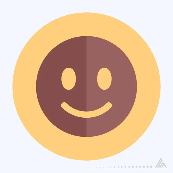 Icon Emoticon Smiley Flat Style Eenvoudige Illustratie Editable Beroerte Design — Stockvector