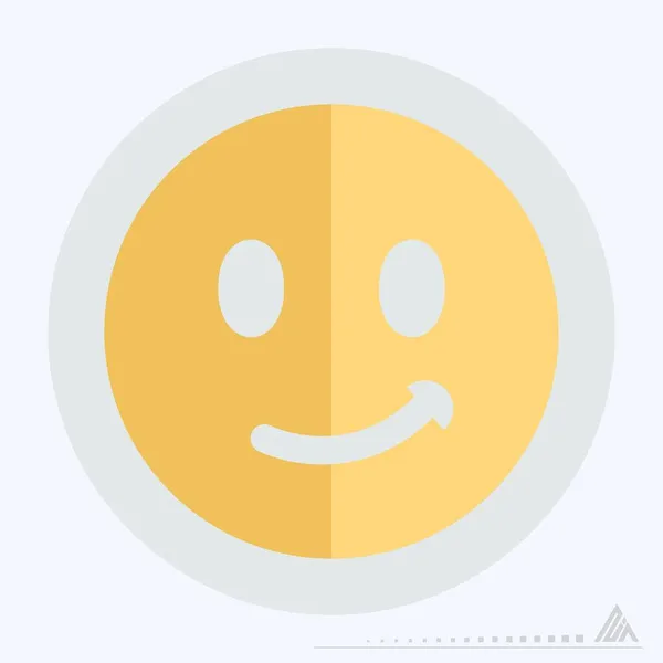 Icon Emoticon Smile Flat Style Простая Иллюстрация Редактируемый Штрих Вектор — стоковый вектор