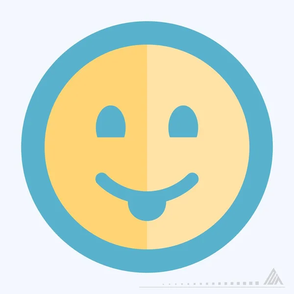 Ícone Língua Emoticon Estilo Plano Ilustração Simples Curso Editável Vetor — Vetor de Stock