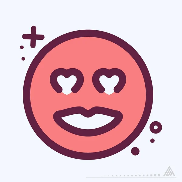 Ícone Emoticon Love Mbe Syle Ilustração Simples Curso Editável Vetor — Vetor de Stock
