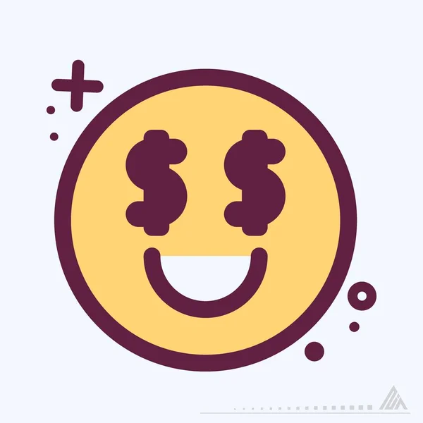 Ícone Emoticon Money Mbe Syle Ilustração Simples Curso Editável Vetor — Vetor de Stock