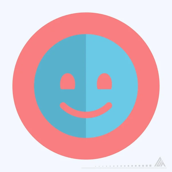 Icon Emoticon Smile Flat Style Eenvoudige Illustratie Editable Beroerte Design — Stockvector