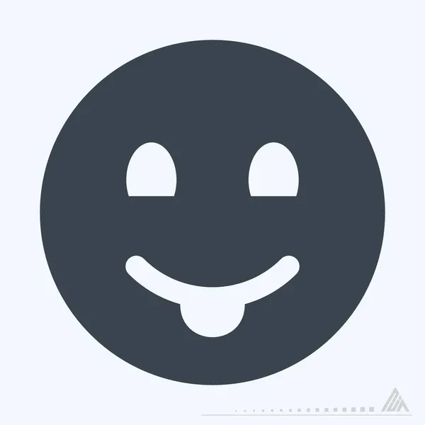 Icon Emoticon Tongue Glyph Style Простая Иллюстрация Редактируемый Штрих Вектор — стоковый вектор