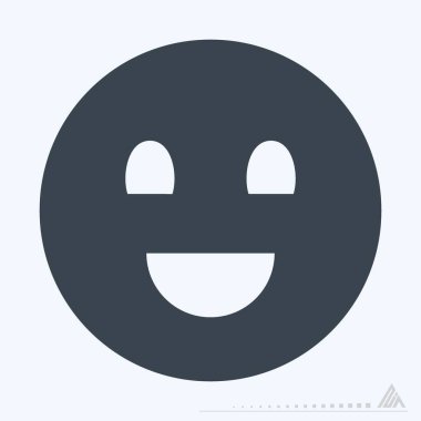 Simge Duygusallığı Mutlu - Kabartma Biçimi - Basit illüstrasyon, Düzenlenebilir vuruş, Tasarım şablonu vektörü, baskılar, posterler, reklamlar, duyurular, bilgi grafikleri vs..