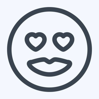 Simge Duygu Simgesi Sevgisi - Satır Biçimi - Basit illüstrasyon, Düzenlenebilir vuruş, Tasarım şablonu vektörü, baskılar, posterler, reklamlar, duyurular, bilgi grafikleri vs..