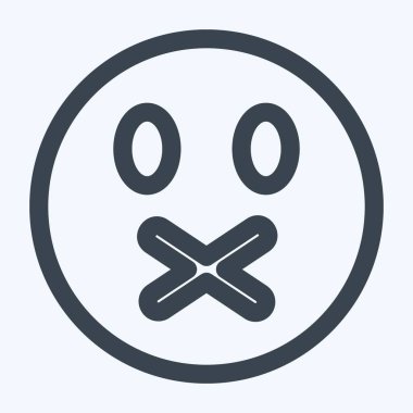 Simge Duygu Stili - Satır Biçimi - Basit illüstrasyon, Düzenlenebilir vuruş, Tasarım şablonu vektörü, baskılar, posterler, reklamlar, duyurular, bilgi grafikleri vs..