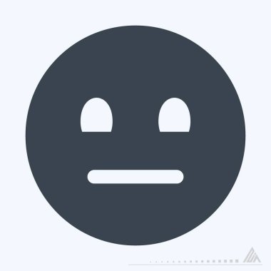 Simge Duygu Simgesi Nötr - Glif Biçimi - Basit illüstrasyon, Düzenlenebilir vuruş, Tasarım şablonu vektörü, baskılar, posterler, reklamlar, duyurular, bilgi grafikleri vs..