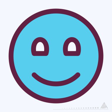 Simge Duygu Simgesi Gülüşü - Renk Çizgisi Kesimi Biçimi - Basit illüstrasyon, Düzenlenebilir vuruş, Tasarım şablonu vektörü, baskılar, posterler, reklamlar, duyurular, bilgi grafikleri vs..