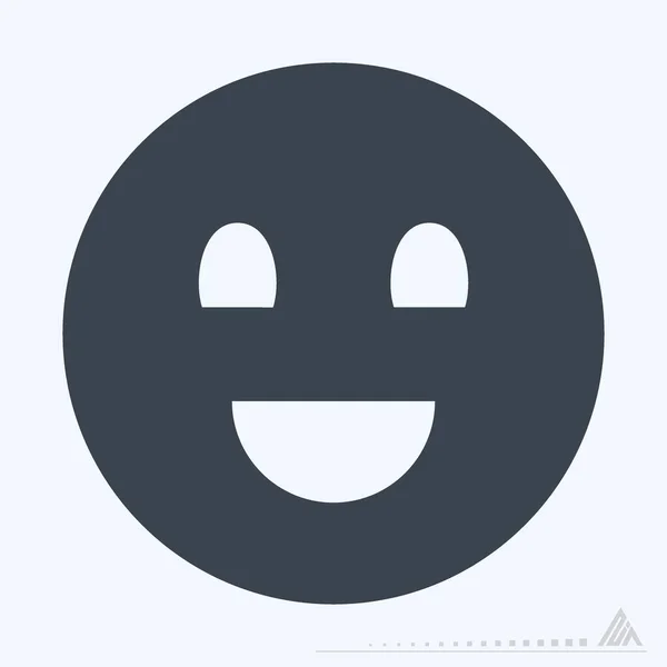 Icon Emoticon Happy Glyph Style Простая Иллюстрация Редактируемый Штрих Вектор — стоковый вектор