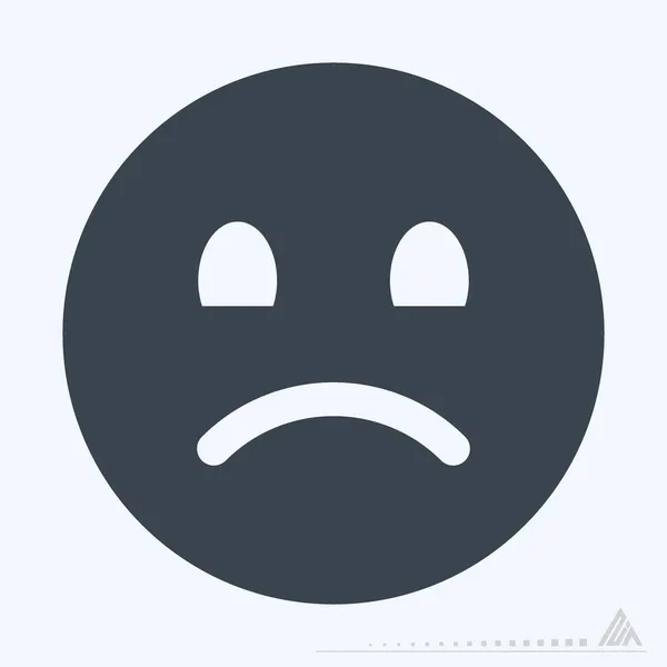 Icon Emoticon Sad Glyph Style Simple Illustration Editable Stroke Design — 스톡 벡터