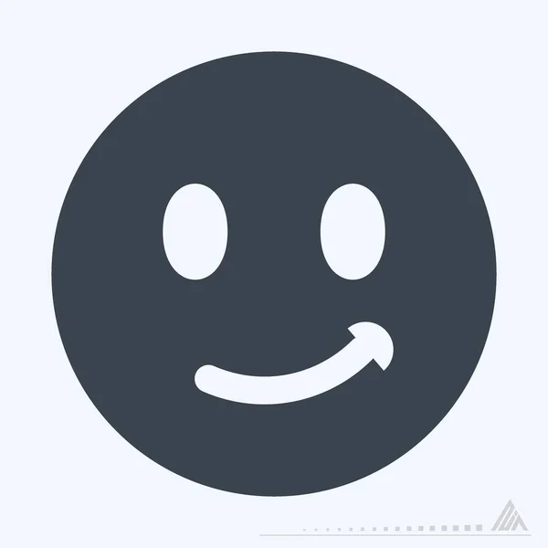 Icône Emoticon Smile Glyph Style Illustration Simple Course Modifiable Modèle — Image vectorielle