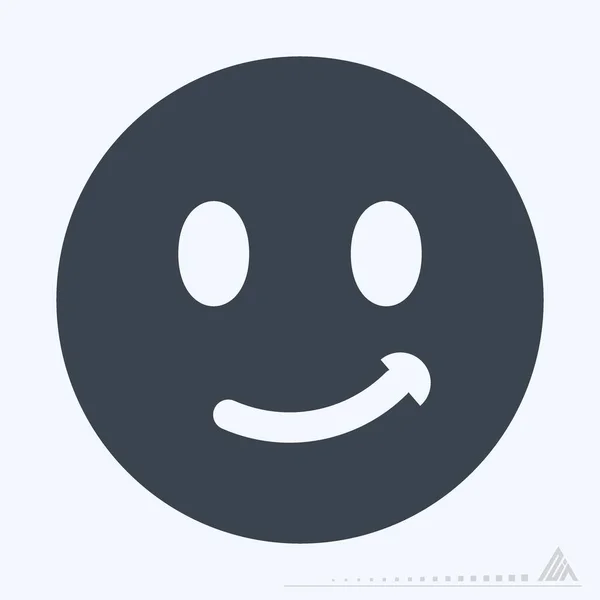 Icon Emoticon Smile Glyph Style Простая Иллюстрация Редактируемый Штрих Вектор — стоковый вектор