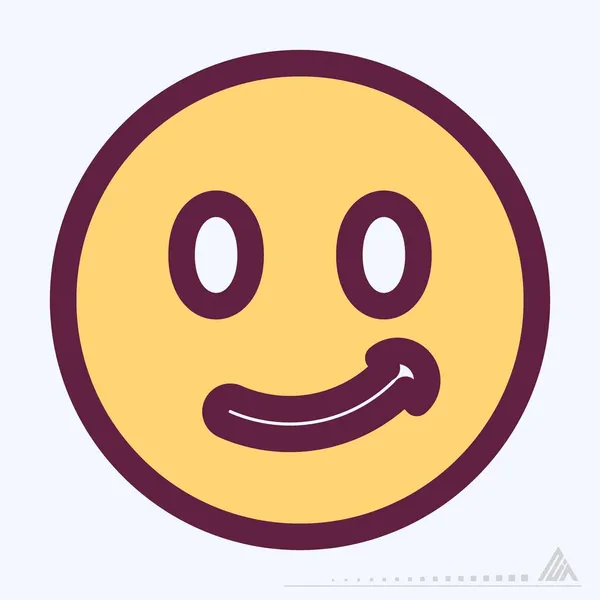 Icon Emoticon Smile Color Line Cut Style Simple Illustration Editable — Stock Vector