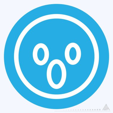 Simge Duygu Korkusu - Mavi Gözler Biçimi - Basit illüstrasyon, Düzenlenebilir vuruş, Tasarım şablonu vektörü, baskılar, posterler, reklamlar, duyurular, bilgi grafikleri vs..