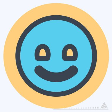 Simge Duygu Simgesi Gülümsemesi - Renk Eşi Biçimi - Basit illüstrasyon, Düzenlenebilir vuruş, Tasarım şablonu vektörü, baskılar, posterler, reklamlar, duyurular, bilgi grafikleri vs..