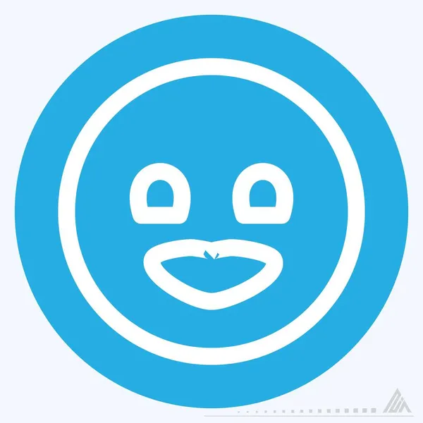 Εικονίδιο Emoticon Φιλί Blue Eyes Style Απλή Απεικόνιση Επεξεργάσιμο Εγκεφαλικό — Διανυσματικό Αρχείο