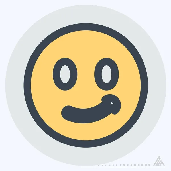 Icon Emoticon Scared - Color Mate Style - Simple illustration, Editable stroke, Design template vector, Good for prints, posters, advertisements, announcements, info graphics, etc.