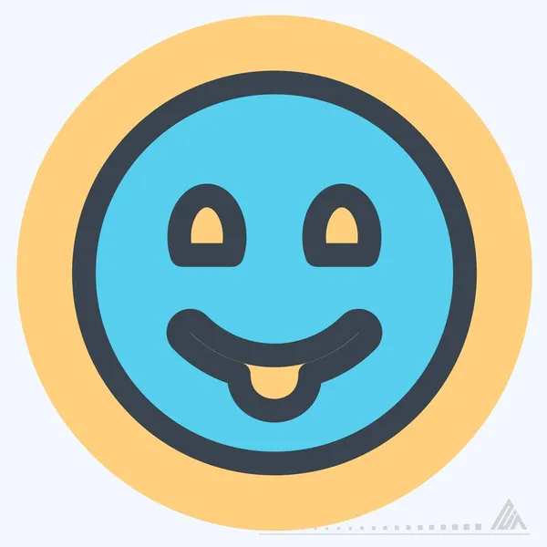 Ícone Língua Emoticon Estilo Companheiro Cor Ilustração Simples Curso Editável — Vetor de Stock