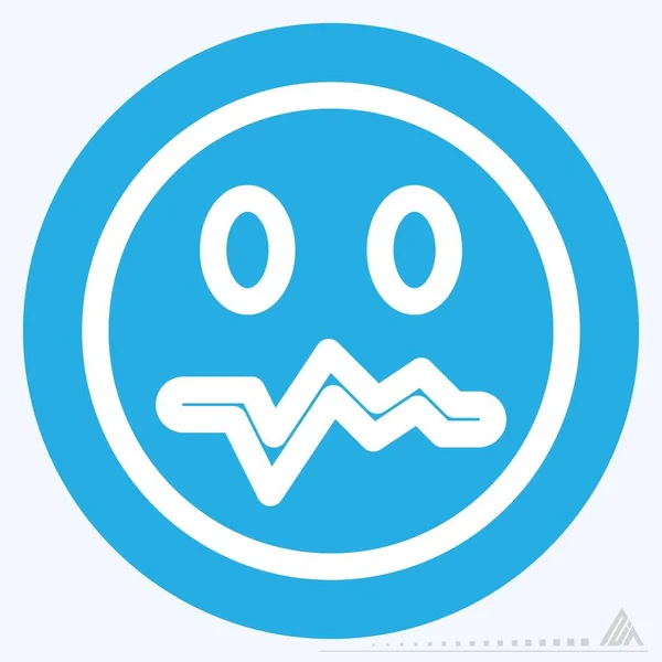 Ícone Emoticon Preocupado Olhos Azuis Estilo Ilustração Simples Curso Editável — Vetor de Stock