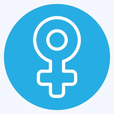 Simge Kadın - Mavi Göz Biçimi - Basit illüstrasyon, Düzenlenebilir vuruş, Tasarım şablonu vektörü, baskılar, posterler, reklamlar, duyurular, bilgi grafikleri, vs..