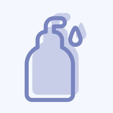 Simge Sıvısı Sabunu - İki Ton Biçimi - Basit illüstrasyon, Düzenlenebilir vuruş, Tasarım şablonu vektörü, baskılar, posterler, reklamlar, duyurular, bilgi grafikleri, vs..