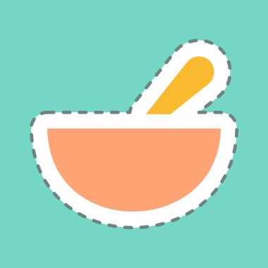 Etiket Maskesi - Satır Kesimi - Basit illüstrasyon, düzenlenebilir vuruş, tasarım şablonu vektörü, baskılar, posterler, reklamlar, duyurular, bilgi grafikleri vs..