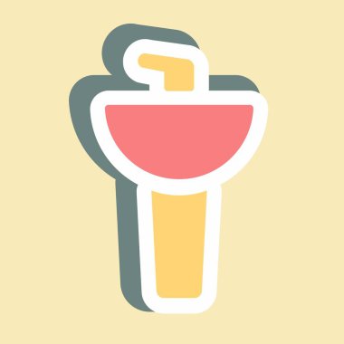 Etiket Yıkama Havzası - Basit illüstrasyon, Düzenlenebilir vuruş, Tasarım şablonu vektörü, baskılar, posterler, reklamlar, duyurular, bilgi grafikleri vs..