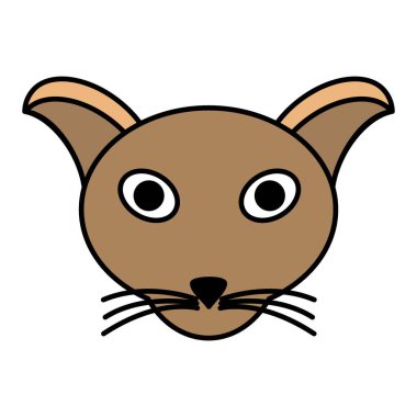 Sevimli çizgi film Cat Face.vektör illüstrasyonu